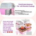 thumbnail image 4 of 10oz Mini Cake Pans With Lids 50 Pack Aluminum Foil Square Brownie ,4”x4” Disposable Loaf Pans With Lids and Spoons Stickers,Large Cupcake Pans Muffin Cake Tins Cake Container(Pink), 4 of 4