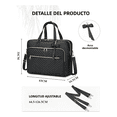 thumbnail image 5 of Maletin Para Laptop17 Plugadas Mochila Mujer Elegante Impermeable Acolchada Bandolera Convertible Malubero,  Negro, 5 of 5