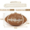 thumbnail image 3 of Football Bling Purse Rhinestone Clutch Purses for Women Crystal Ball Purse Rugby Ball Shaped Bag with Shoulder Chain, 3 of 7