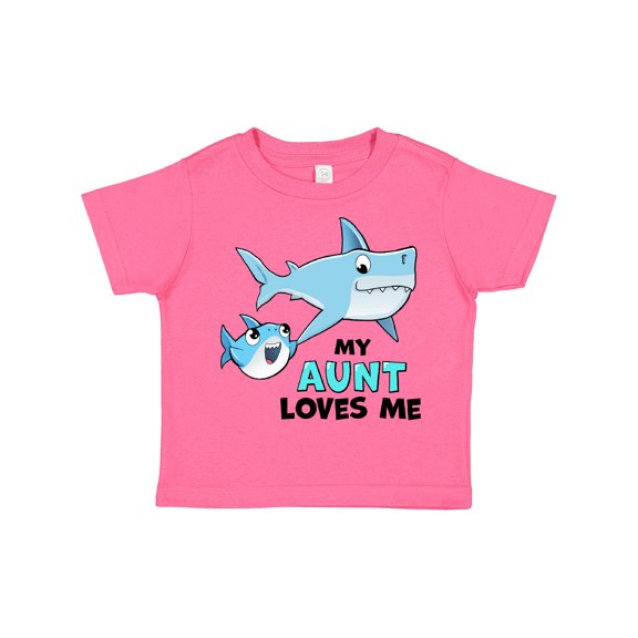 Inktastic My Aunt Loves Me with Cute Sharks Boys or Girls Toddler T-Shirt