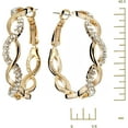 thumbnail image 4 of Gemini Women's 18K Gold Filled Crystal Big Round Hoop Pierced Earrings Valentine's Day Gifts Gm045Yg 1.5 inches, 4 of 5