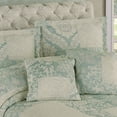 thumbnail image 3 of Maisonette Floral Lightweight Bedding, Ivory & Spa Aqua Blue, 5 Pc Cal King Bedspread Set, 3 of 5