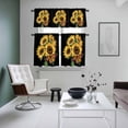 thumbnail image 4 of Yellow Sunflowers Kitchen Curtains Sets for Windows 36 Inch Length, Farmhouse Floral Leaves Butterfly Black Rod Pocket Window Treatments Tier Curtains and Valances Set for Bedroom/Bathroom, 4 of 8