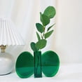 thumbnail image 2 of Florero, pequeño soporte para ramo, jarrones acrílicos, florero transparente, decoración contemporánea para el hogar, oficina, boda (hoja verde), 2 of 5