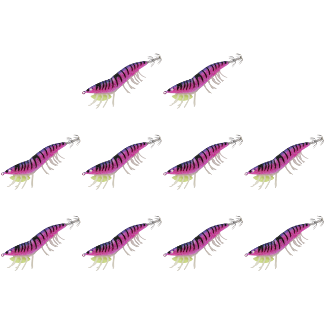 Señuelo Luminoso para Pesca Mar Camarón Patas Blandas Anzuelos Calamar Cebo () Púrpura