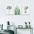 thumbnail image 2 of Canvas Wall Art Painting For Living Room Farmhouse Wall Decor For Bedroom Dining Room Kitchen Wall Decoration Vase Green Leaf Wall Pictures Artwork Bathroom Decor 3 Piece Framed Prints Art, 2 of 6