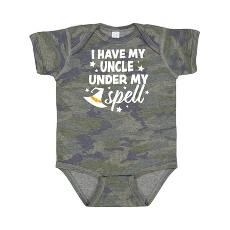 

Inktastic I Have My Uncle Under My Spell with Cute Witch Hat Gift Baby Boy or Baby Girl Bodysuit
