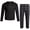 Black/Grey Plaid, variant on Mens Pajama Sets - 2 Piece Thermal Waffle Shirt & Polar Fleece Plaid Pajama Pants (S–XL)