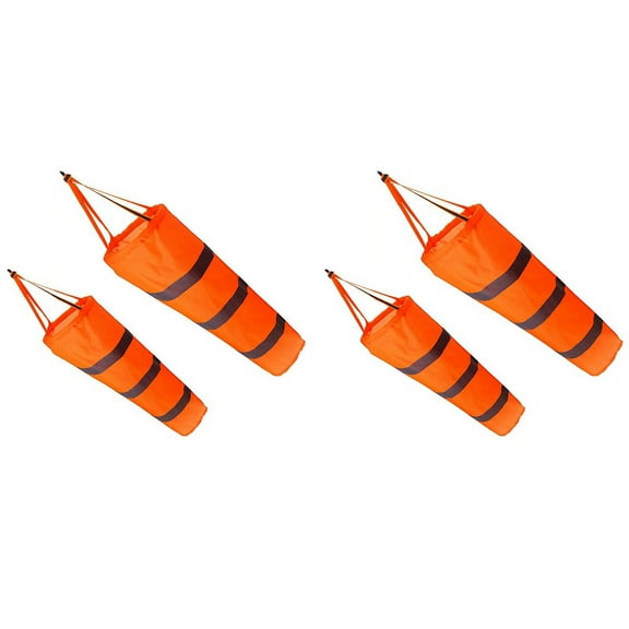 4PCS 30 Inch Windsock Wind Direction Measurement Sock Bag with Reflective Belt for Outdoors Airport Farm & Park