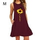 thumbnail image 1 of Vestido corto sin mangas Midi Vest Dress Mujer Print Summer Outfits, Wine Red, M Inevent AP002125-10, 1 of 5