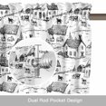 thumbnail image 6 of Black White Farmhouses Valance Curtain for Windows Vintage Houses Cows Sheep Horse Mountain Tree Rod Pocket Curtain Valances Short Window Treatments for Kitchen Bathroom Laundry Basement 60 x 18 Inch, 6 of 9