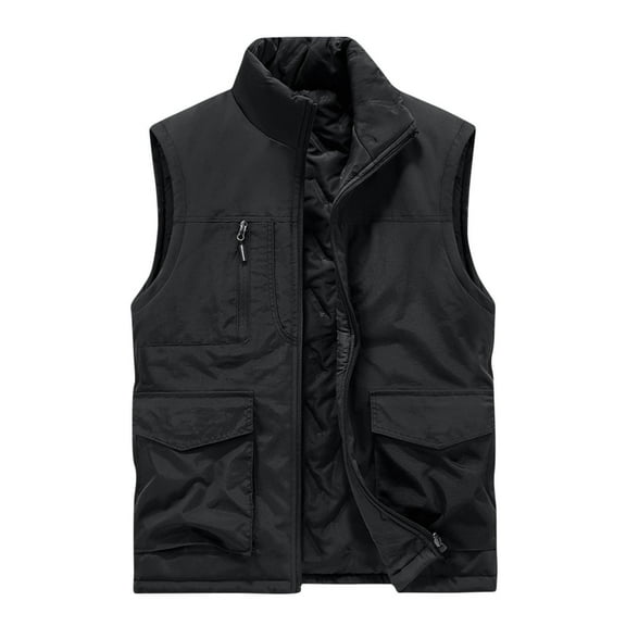 zfhfof Men's Casual Outerwear Vest Lightweight Zip Up Sleeveless Jacket Outdoor Work Hiking Travel Padded Vest with Pockets