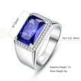 thumbnail image 6 of Men's Wedding Engagement Rings 8x10mm Created Sapphire White Cubic Zirconia 925 Sterling Silver Ring Bands, 6 of 7