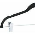 thumbnail image 3 of Velvet, Non-Slip Skirt Clothes Hangers with Clips, Organize Pants and Skirts, Black/Silver, Pack of 50, 3 of 5