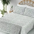thumbnail image 3 of Ambesonne Forest Fitted & Flat Sheet with Sham 3 Pcs Set, Woodland Branches Leafy Art, Twin, Seafoam and Eggplant, 3 of 5