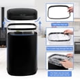 thumbnail image 5 of CL.HPAHKL 50 Liter Motion Sensor Trash Can, 13 Gallon Stainless Steel Kitchen Garbage Can with Lid, Automatic Waste Bin for Home Office, Bathroom, Black, 5 of 7
