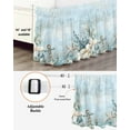 thumbnail image 3 of Ocean Starfish Anchor Bed Skirt Queen Size 18" Drop Coral Flower Blue Theme Retro Ruffled Wrap Around Bed Skirts Adjustable Elastic Bedskirt Dust Ruffle for Queen Size Bed, 3 of 7