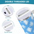 thumbnail image 5 of Ryvnso 30 oz Tumbler with Handle and Straw Snowflake Wildflower Insulated Stainless Steel Travel Mug with Lid, 5 of 9