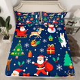 thumbnail image 2 of Homewish Santa Claus Deer 4pcs Bed Sheets For Preppy Children Kids,Merry Christmas King Sheets,Happy Winter Xmas Super Cozy Sheet Set,Luxury Bedroom Decor, 2 of 7