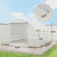 thumbnail image 3 of Outsunny 10'x11'x6' Walk-in Tunnel Greenhouse with Shelves, UV-Resistant PE Cover, Galvanized Steel Frame, Mesh Windows and Roll-Up Door for Outdoor Backyard Gardening, White, 3 of 8