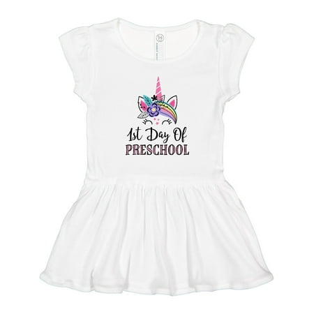 

Inktastic 1st Day of Preschool Unicorn Back to School Gift Toddler Girl Dress
