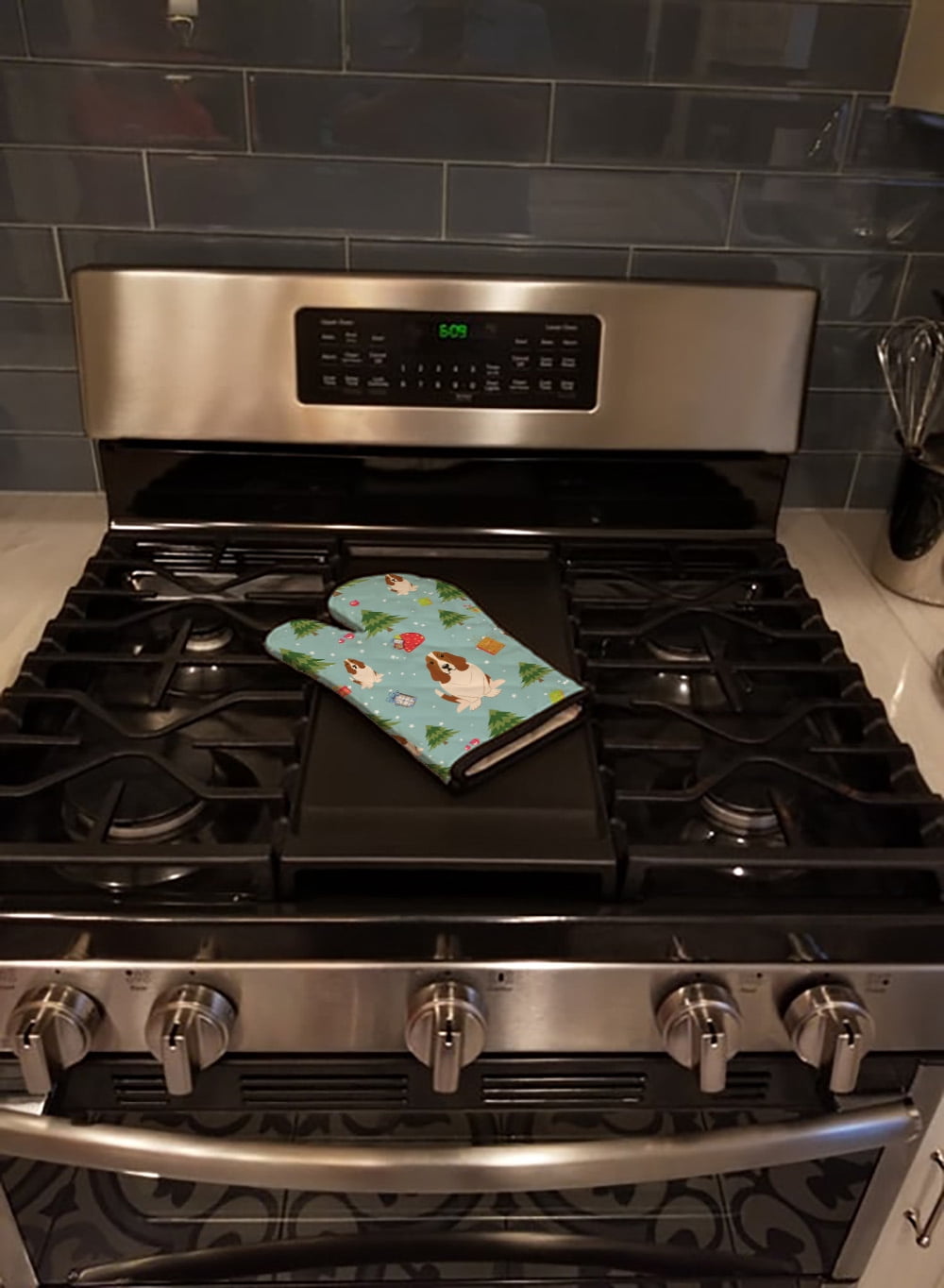 Christmas Basset Hound Oven Mitt