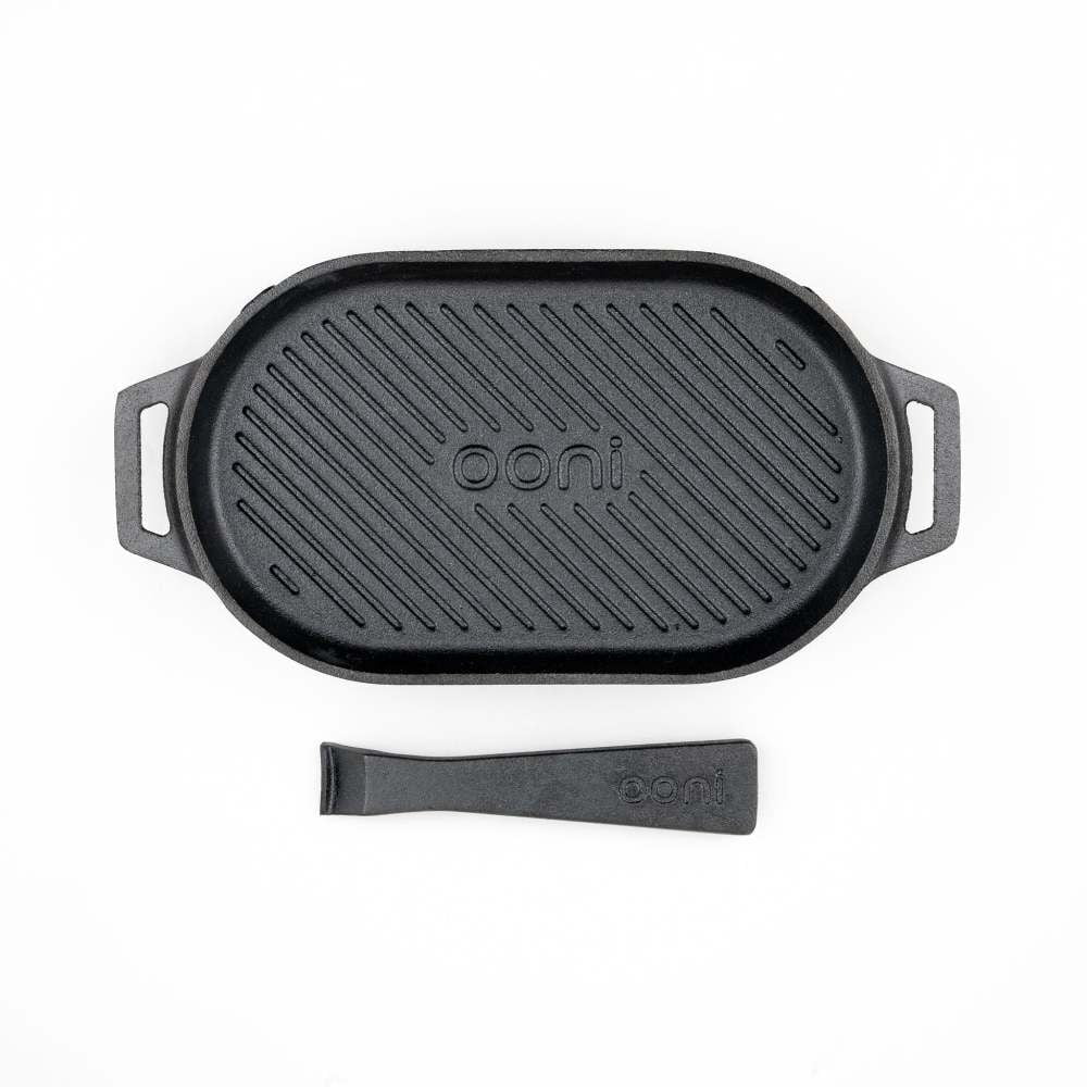 Ooni 12.2 Inch Premium Cast Iron And Stainless Steel Grizzler Pan