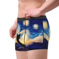 thumbnail image 2 of Picia Cat Under Starry Skies Pattern Men’s Boxer Briefs – Soft & Breathable Underwear, Stretchy & Comfortable Fit, Supportive Pouch Design, Moisture-Wicking-Medium, 2 of 5