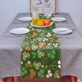 thumbnail image 3 of St. Patrick's Day Cotton Linen Dining Table Runner Green Lucky Shamrock Leaves Non-Slip Heat Resistant Table Runners for Family Dinner Kitchen Table,13x70 Inch, 3 of 7