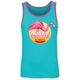 thumbnail image 1 of Natural Light Naturdays with Pastel Pink Trim Turquoise Tank Top-3XLarge, 1 of 1