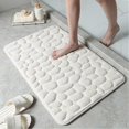 thumbnail image 2 of Alfombra de baño con relieve de adoquines, antideslizante, para lavabo, bañera, suelo, ducha, espuma viscoelástica, 2 of 5