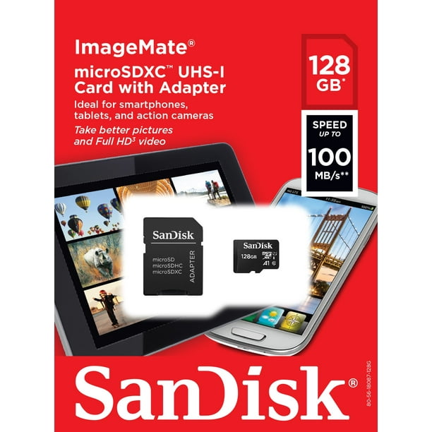 SanDisk 128GB ImageMate microSDXC UHS1 Memory Card with Adapter C10