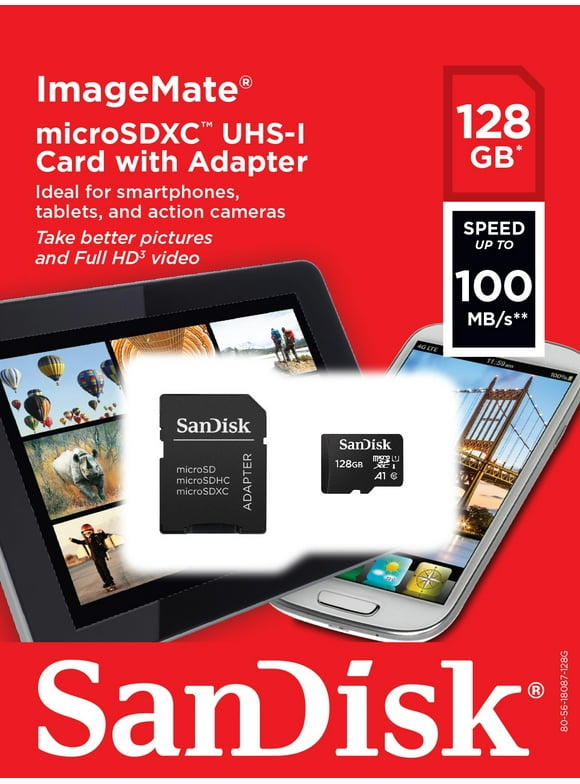 SanDisk 128GB Image Mate MicroSDXC UHS-1 Memory Card with Adapter - C10, U1, Full HD, A1 Micro SD Card