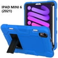 thumbnail image 6 of Feishell Case for iPad mini (6th generation) 2021,Built-in with Kickstand,Three Layers Hybrid Heavy Duty Shockproof Rugged Impact Resistant Drop Protection Case Cover,Blue+Black, 6 of 7