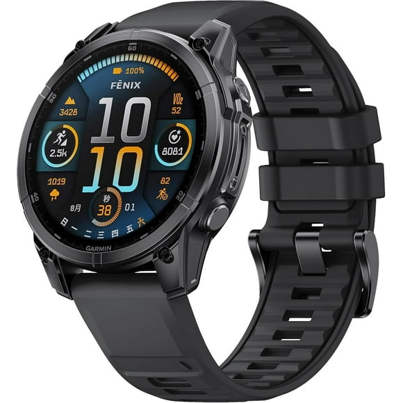 shiyou-For Garmin Fenix 8 Watch Band, 2025 Upgraded Silicone Rubber Material, 22mm/26mm, Quick Fit for 47mm/51mm, AMOLED, Solar, Compatible with Fenix E/8/7/6/5, Instinct 2/2X Band Replacement