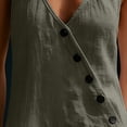 thumbnail image 4 of Guluxicc Womens Flowy Wide Leg Linen Jumpsuits Elegant Summer Sleeveless V Neck Rompers One Piece Beach Outfits with Pockets, 4 of 8