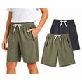 thumbnail image 3 of HILEELANG 5-15T Boys 2-Pack Quick Dry Athletic Sweat Shorts, Elastic Waist Active Shorts with Zipper Pockets for Kids Youth, 3 of 10