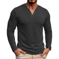 thumbnail image 2 of jjayotai Men Long Sleeve Athletic Shirts Casual V-Neck Basic Stylish Stretch Tee Shirts for Gym Work Sports Bodybuilding, 2 of 6