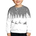 thumbnail image 2 of Boys Girls Christmas Sweatshirt Long Sleeve Crewneck Casual Santa Claus and Reindeer Print Pullover Sweatshirts 1-12 Years, 2 of 7
