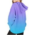 thumbnail image 3 of Dgankt Girls Hoodies Gradient Printed Sleeves Long Sleeves Casual Hooded Sweatshirt for 5-14 Years, 3 of 5