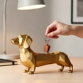thumbnail image 1 of Gold Dachshund Tray Resin Geometric Dog Decorative Storage Figurine For Keys Remote Holders Home Office Modern Decor, 1 of 9