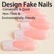 thumbnail image 3 of 24 Uds. De punta francesa blanca para uñas, uñas postizas largas de ataúd, diseños de brillo de diamantes de imitación blancos, uñas artificiales de cobertura completa, 3 of 5