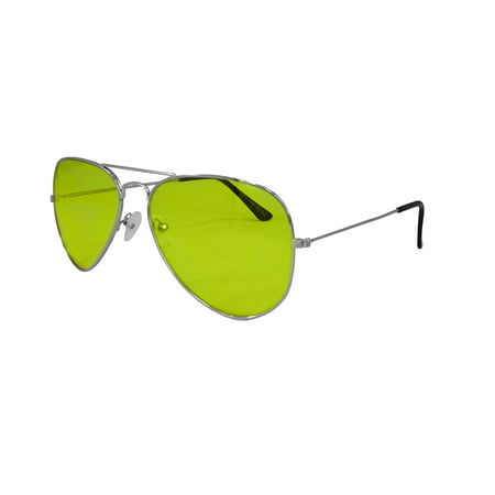 Aviator Aviators Style Yellow Lens Sunglasses Sun Eye Glasses Eyeglasses Eyewear