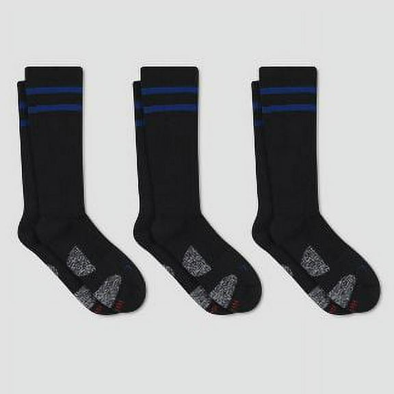 Hanes Premium Men's Compression Crew Socks 3pk - (Black, 6-12)