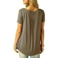thumbnail image 2 of Viworld Women Summer Tunic Tops Plus Size Casual Loose Top Blouse Solid T-Shirt S-5XL, 2 of 3