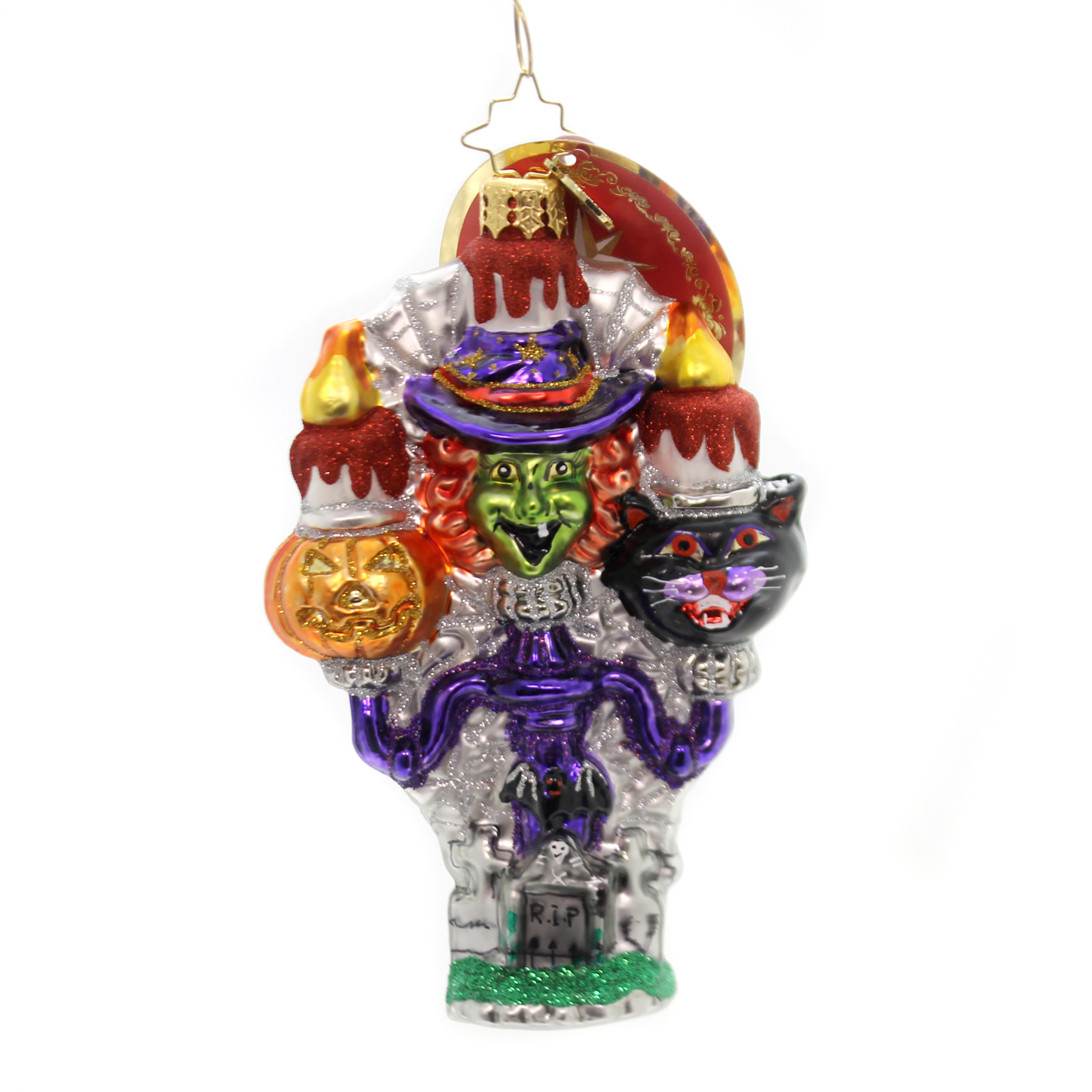 Christopher Radko SPOOKY SPIRES Glass Halloween Witch Cat Pumpkin 1019600 - Walmart.com