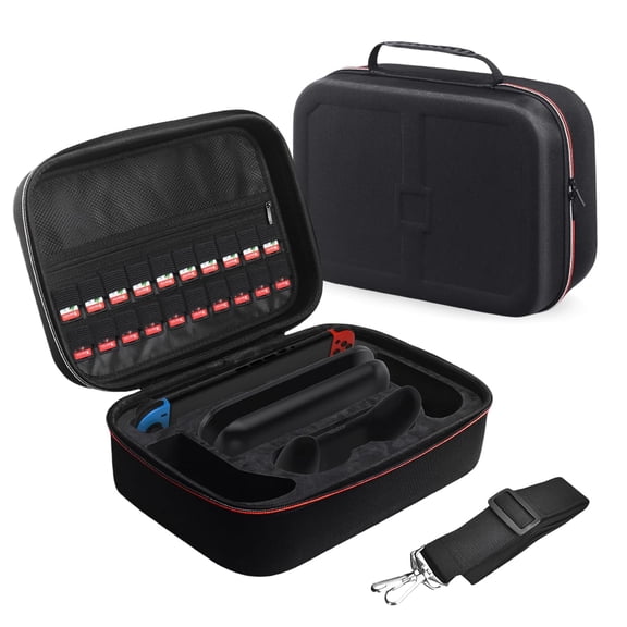 Carry Case for Switch 2(2025),Large Storage Organizer with Shoulder Strap and 20 Game Card Slots, Portable Travel Bag Holder for Switch 2 Dock Console Joy-Con and Accessories