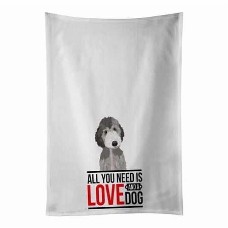 Carolines Treasures WDK3652WTKT 28 x 19 in. Unisex Doodle Silver No.1 White Dish Towels Kitchen Towel - Set of 2