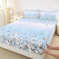 thumbnail image 3 of Homewish Geometric Ombre Stripes Twin Sheet Sets,Chic Silver Diamond Twin Fitted Sheet,Dreamy Blue White Flat Sheet For Girl Teens,Luxury Bedroom Decor,3-Piece, 3 of 7