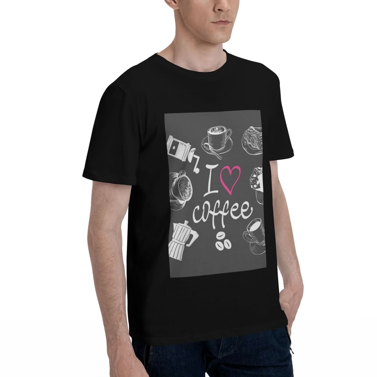 thumbnail image 2 of Bingfone I Love Coffee Men'S Loose Fit Short-Sleeve Pocket T-Shirt, 2 of 7